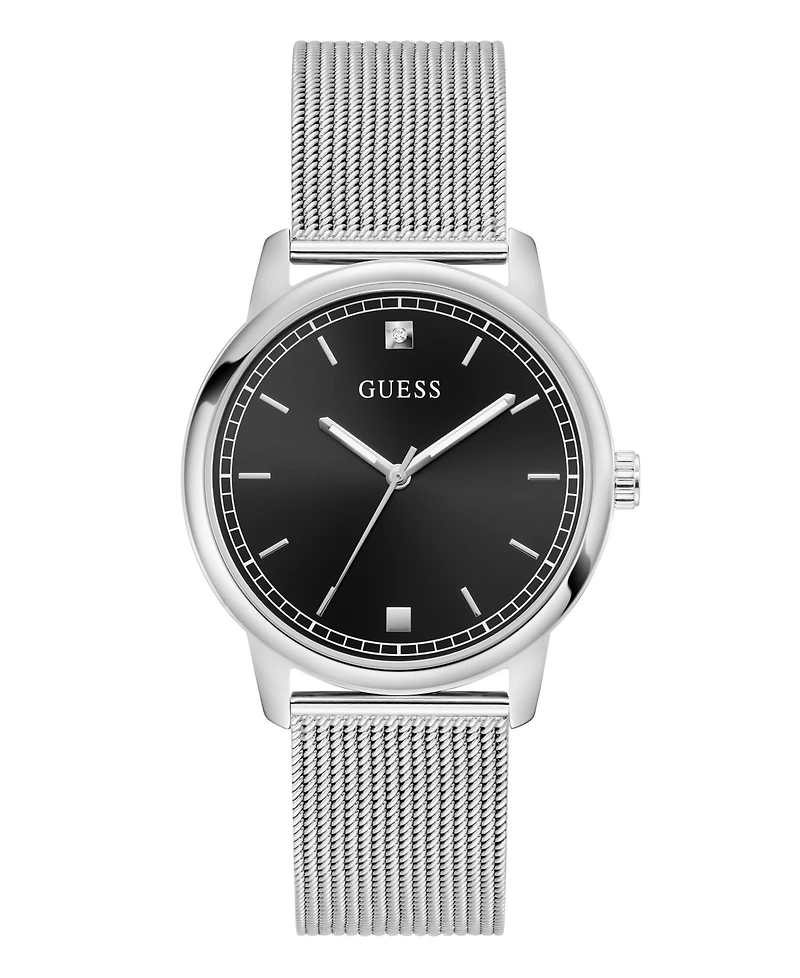Guess Men's Silver Tone Analog Watch, 40mm