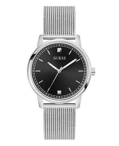 Guess Men's Silver Tone Analog Watch, 40mm