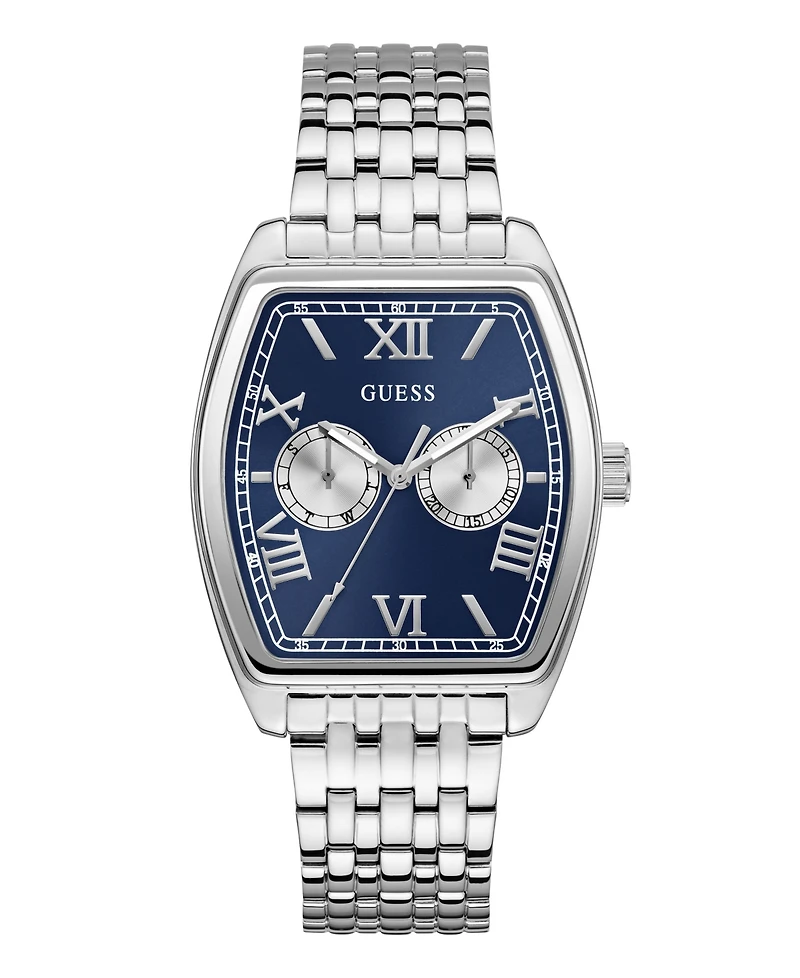 Guess Men's Silver Tone Multi-function Watch, 38mm