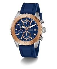 Guess Men's Blue Two-Tone Chronograph Watch, 45mm