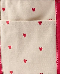 Lands' End Medium Embroidered 5 Pocket Open Top Canvas Tote Bag