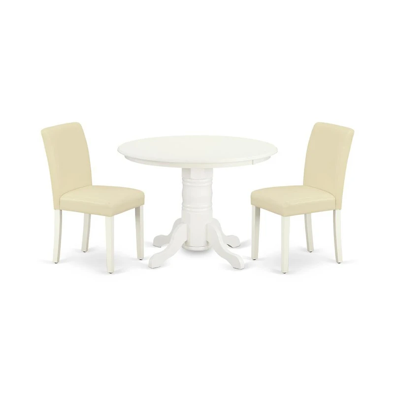 East West Furniture Dining Room Set Linen White