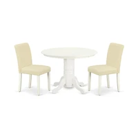 East West Furniture Dining Room Set Linen White