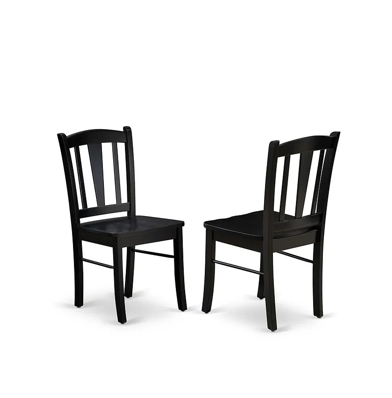 East West Furniture 5-Pc Dining Room Set - 4 dining room chairs and 1 Drops Leaf Kitchen Table - Black Finish
