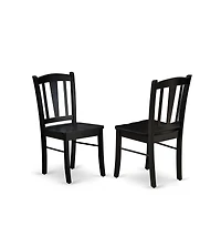 East West Furniture 5-Pc Dining Room Set - 4 dining room chairs and 1 Drops Leaf Kitchen Table - Black Finish