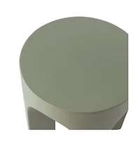 LeisureMod Crus Collection Fiberglass Outdoor Side Table in Grey