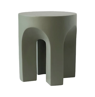 LeisureMod Crus Collection Fiberglass Outdoor Side Table in Grey
