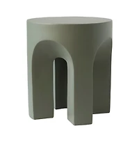 LeisureMod Crus Collection Fiberglass Outdoor Side Table in Grey