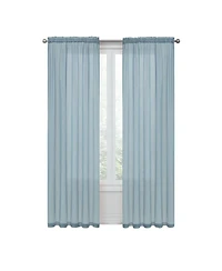 Kate Aurora Coastal Pastel Colored Light & Airy Sheer Voile Window Curtains - 52 in. W x 84 L, Baby Blue