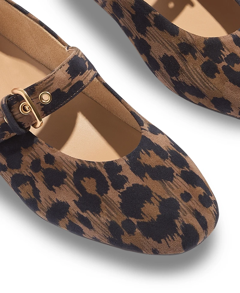 FitFlop Women's Delicato Leopard Suede Mary Jane Flats