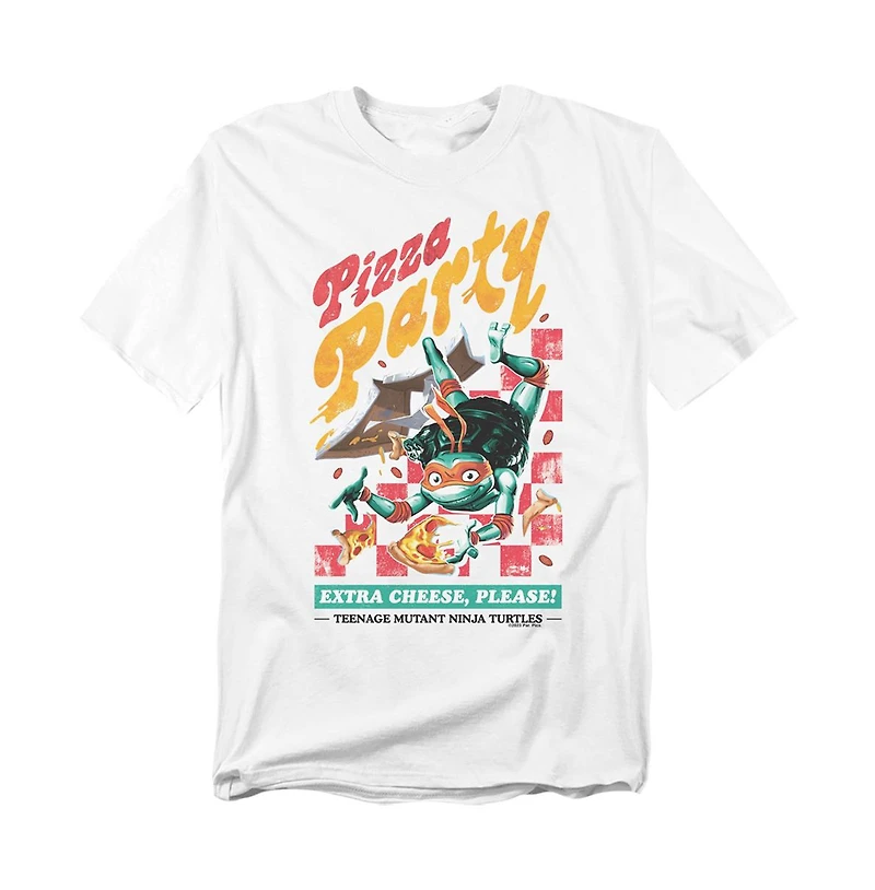 Logovision Men's Tmnt Mutant Mayhem Mikey Pizza Party T-Shirt