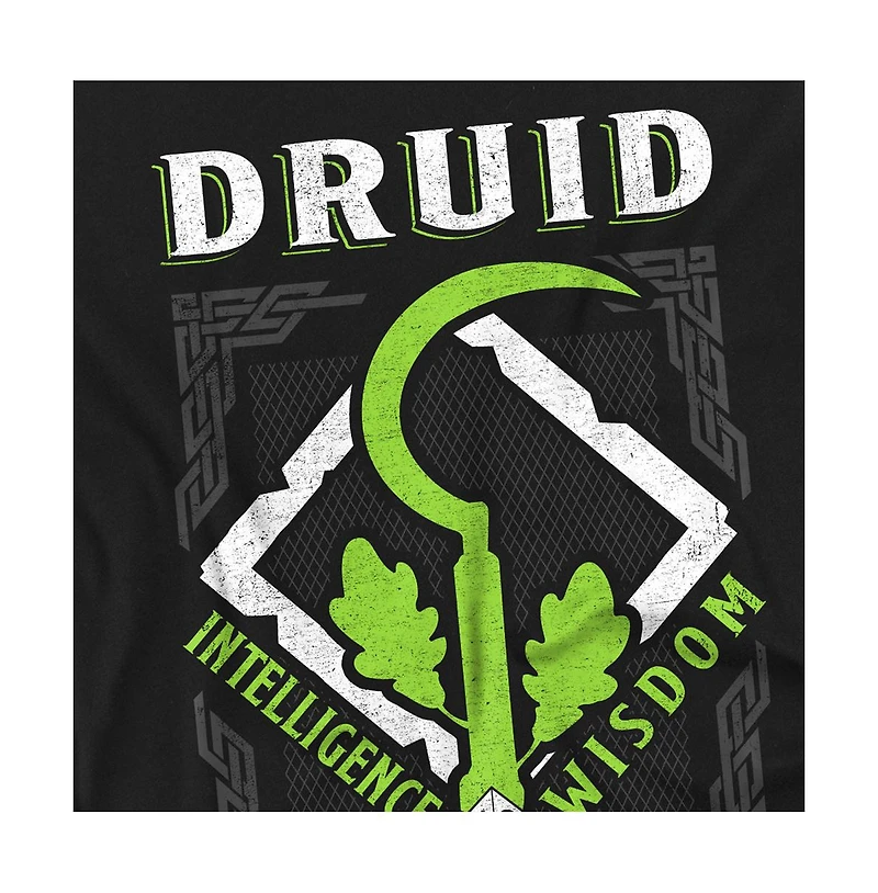 Logovision Men's Dungeons Dragons Druid Intelligence Wisdom T-Shirt