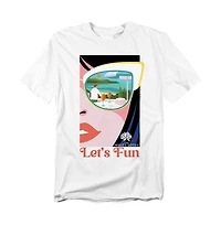 Logovision Men's White Lotus Lets Fun T-Shirt