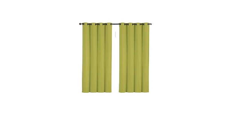 GoodGram 2 Pack: Hotel Thermal Grommet 100% Blackout Curtains - 52 in. W x 90 in. L, Lime