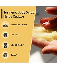 M3 Naturals Exfoliating Body Scrub | Turmeric Body Scrub and Skin Exfoliator with Collagen and Coconut Oil | 12oz