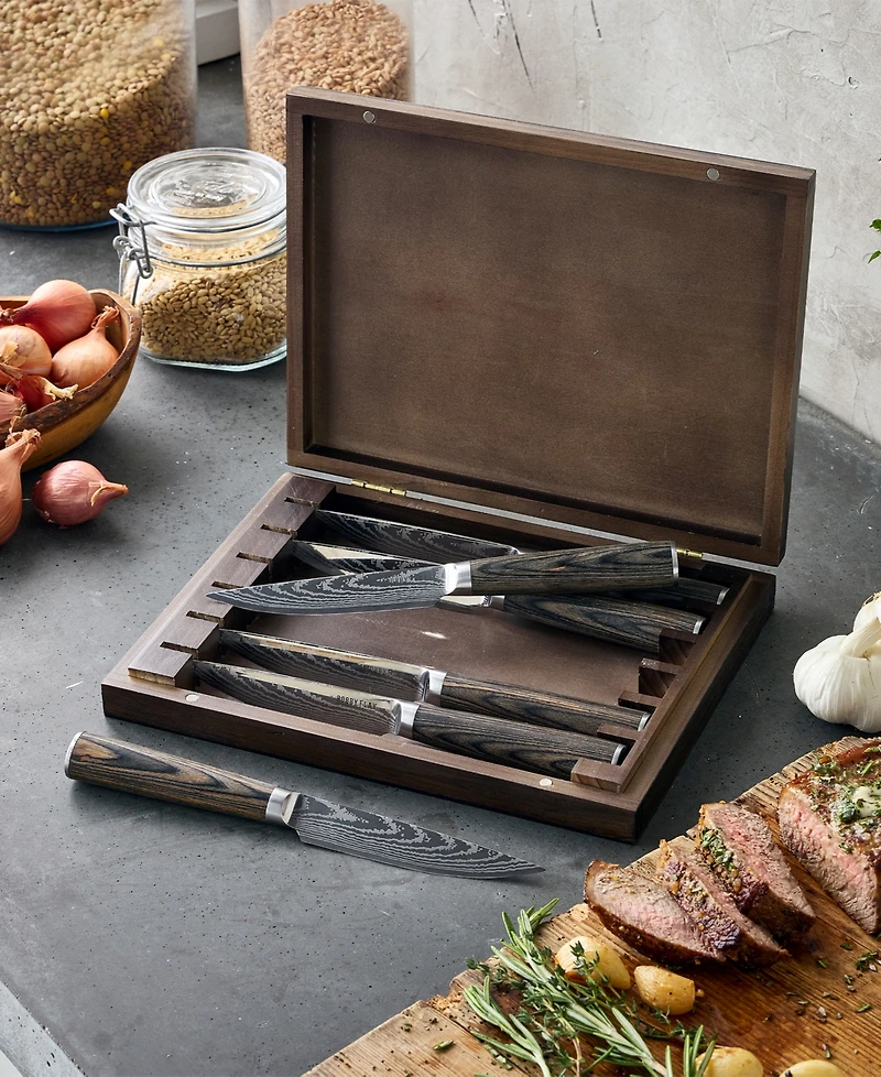 GreenPan Bobby Flay 6-Pc. Steak Knife Set with Wood Storage Box