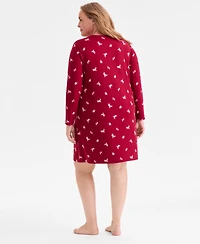 Charter Club Plus Soft Knit Printed Sleepshirt, Created for Macy's