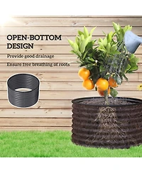 Outsunny Raised Garden Beds, Set of 2 Galvanized Planter Boxes