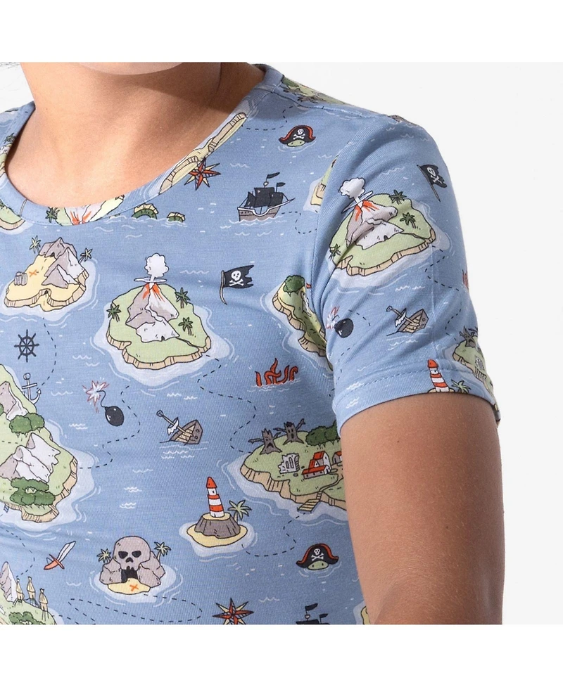 Bellabu Bear Kids Unisex Pirate Cove 2-Piece Short Sleeve & Shorts Pajama Set