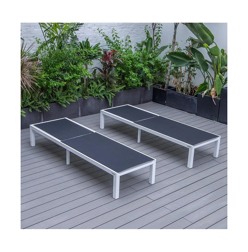 LeisureMod Marlin Patio Chaise Lounge Chair With Aluminum Frame
