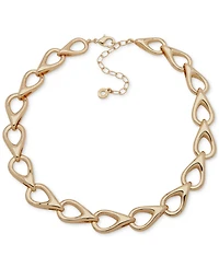 Anne Klein Gold-Tone Rounded Teardrop Linked Necklace, 16" + 3" extender