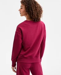 Id Ideology Women's Fleece V-Neck Sweatshirt, Created for Macy's