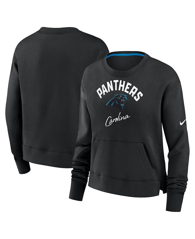 Nike Women's Black Carolina Panthers High Hip Pullover Sweatshirt