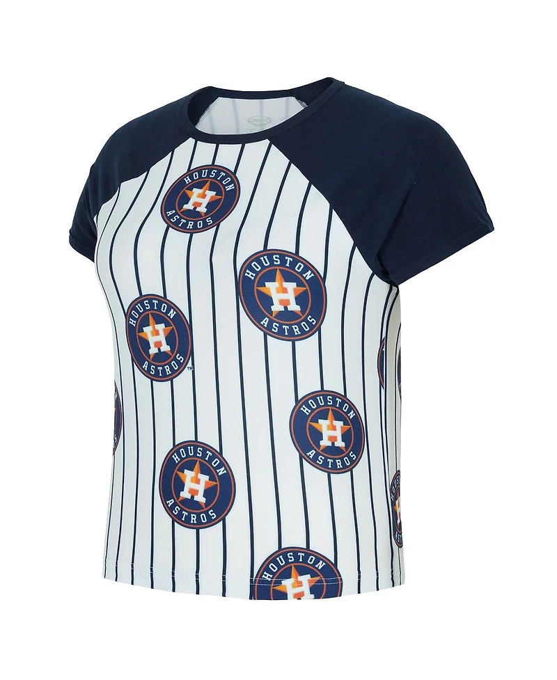 Concepts Sport Women's White Houston Astros Outbound Pinstripe Raglan Top