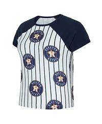 Concepts Sport Women's White Houston Astros Outbound Pinstripe Raglan Top