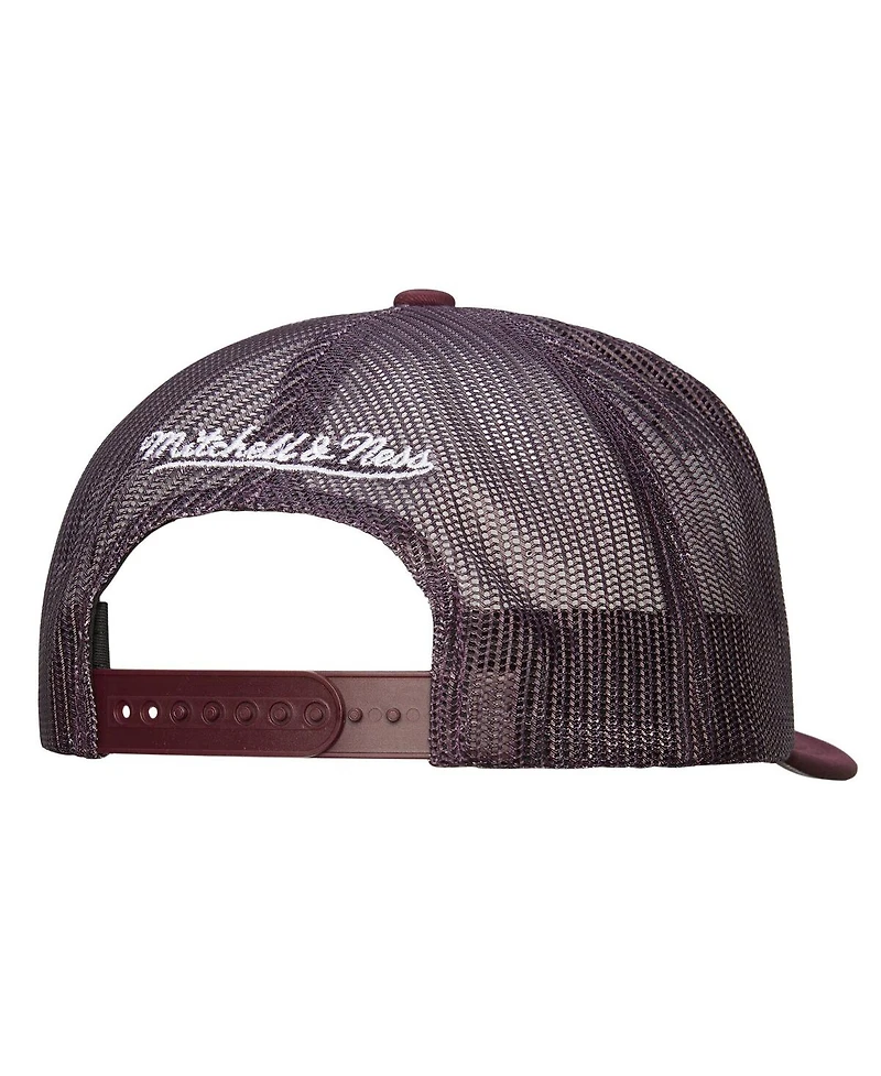 Mitchell & Ness Men's White/Purple Anaheim Ducks Gridlock Trucker Adjustable Hat