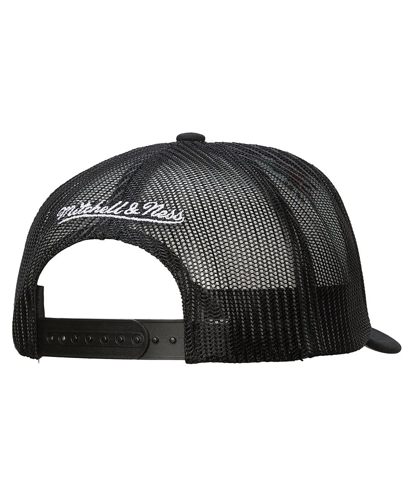 Mitchell & Ness Men's White/Black San Jose Sharks Gridlock Trucker Adjustable Hat