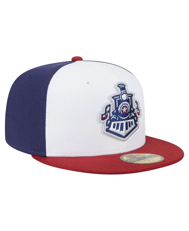 New Era Men's White/Red Round Rock Express Authentic Collection 59FIFTY Fitted Hat