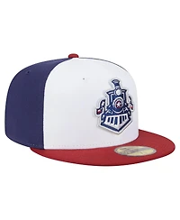 New Era Men's White/Red Round Rock Express Authentic Collection 59FIFTY Fitted Hat
