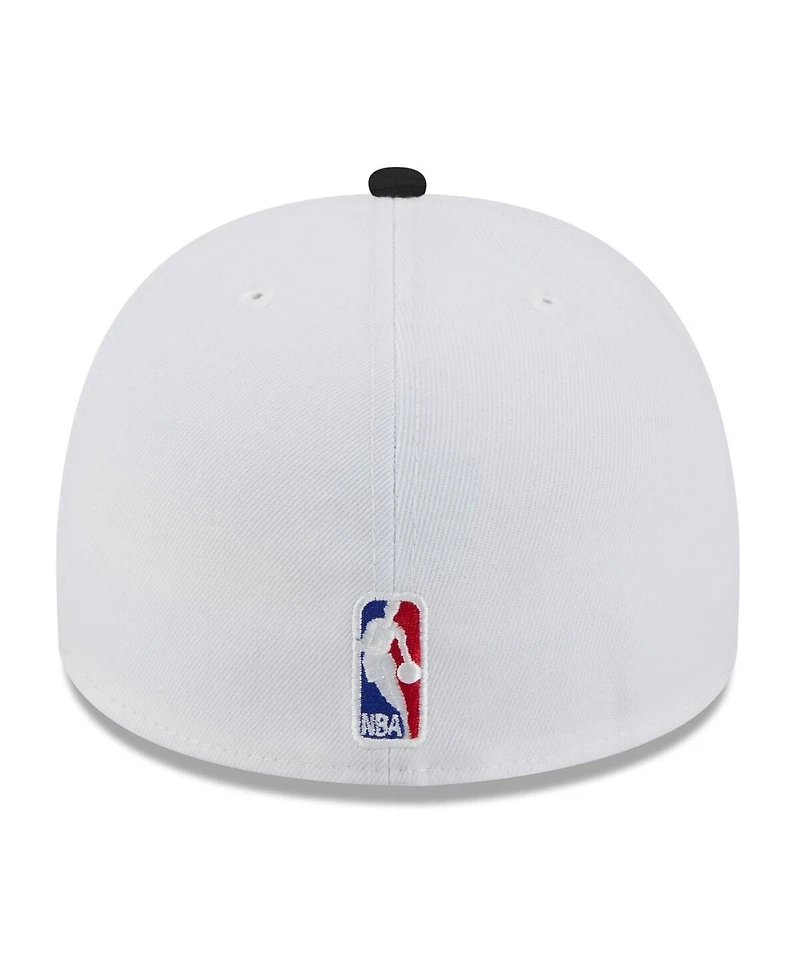 New Era Men's White/Black Miami Heat 2025 Nba Draft A-Frame 59FIFTY Fitted Hat