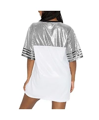 Gameday Couture Women's White/Gray New York Giants Bling It Full Sequin Jersey Dress