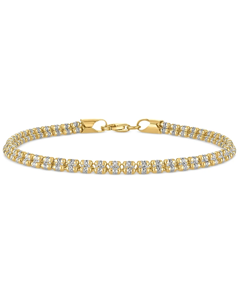 Men's Diamond-Cut Ice Chain Bracelet in 14k Gold Over Sterling Silver