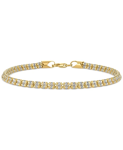 Men's Diamond-Cut Ice Chain Bracelet in 14k Gold Over Sterling Silver