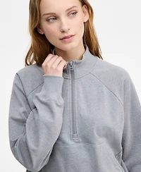 Id Ideology Women's Neppy Fleece Quarter-Zip Sweatshirt, Macy's Exclusive