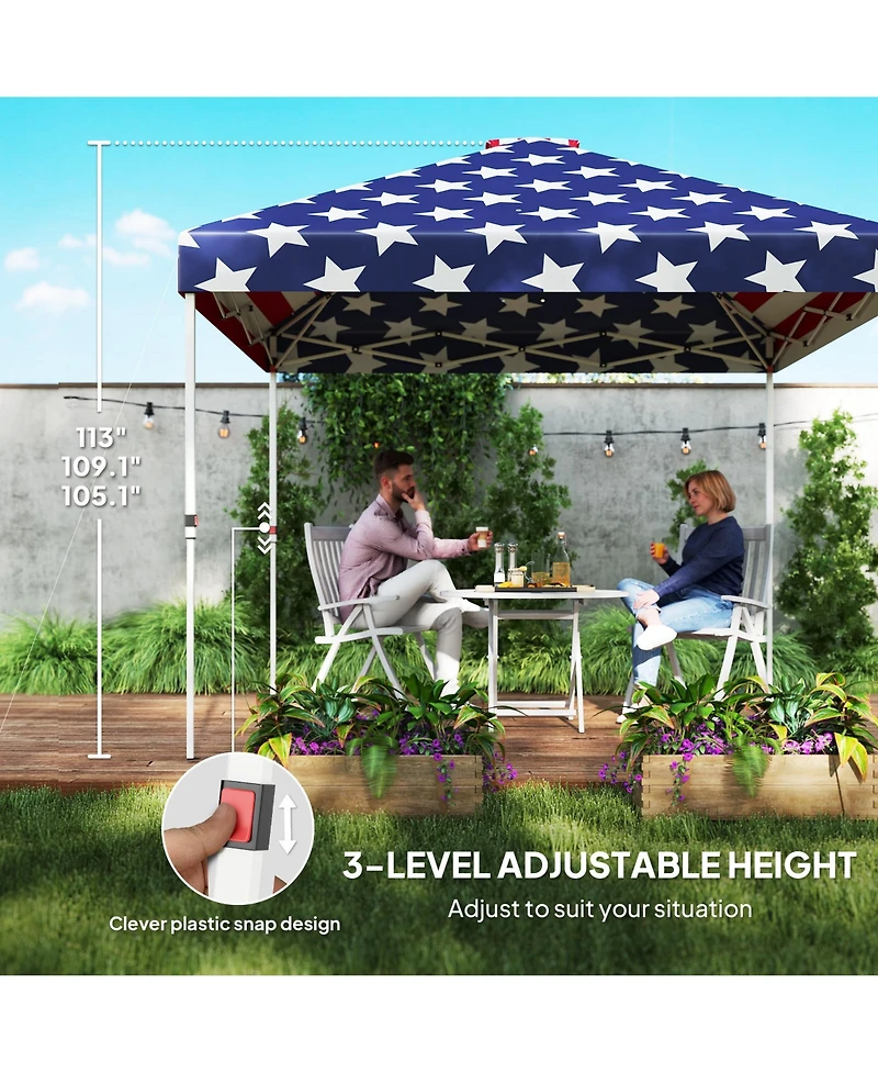 Outsunny 10' x Pop Up Canopy Tent with Sidewall, UPF50+,