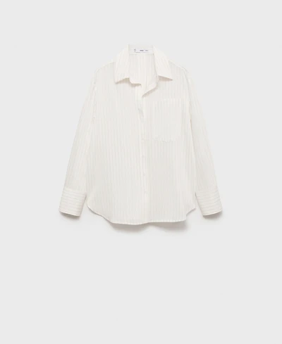 Mango Women's Semi-Transparent Striped Shirt