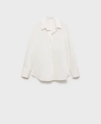 Mango Women's Semi-Transparent Striped Shirt
