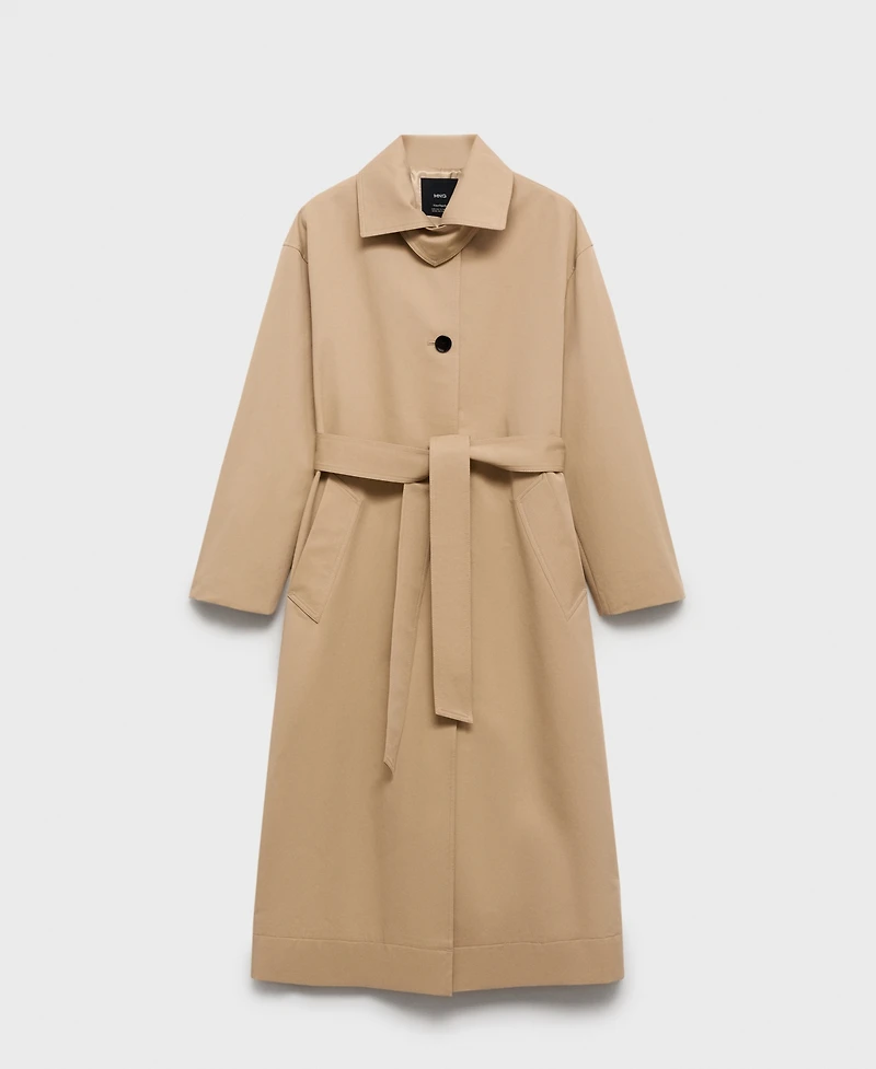 Mango Women's Belt Long Trench Coat