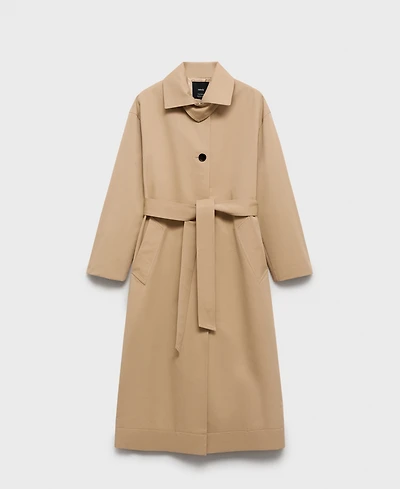 Mango Women's Belt Long Trench Coat
