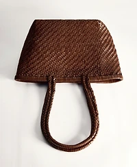 Mango Women's Braided Leather Shoulder Bag