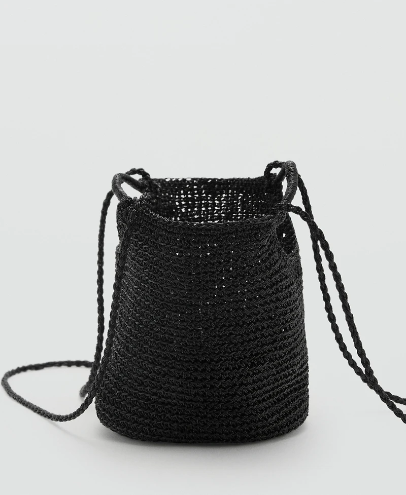 Mango Women's Mini Woven Crossbody Bag