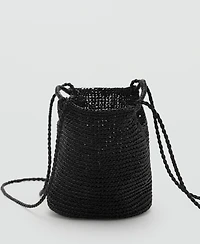 Mango Women's Mini Woven Crossbody Bag