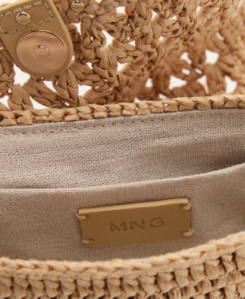 Mango Women's Mini Natural Fiber Crossbody Bag