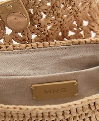 Mango Women's Mini Natural Fiber Crossbody Bag