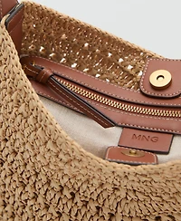 Mango Women's Natural Fiber Shoulder Bag