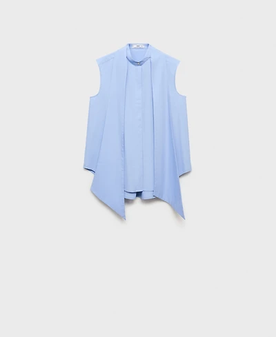 Mango Women's Tie-Neck Blouse